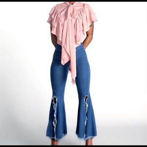 High waisted bell bottoms